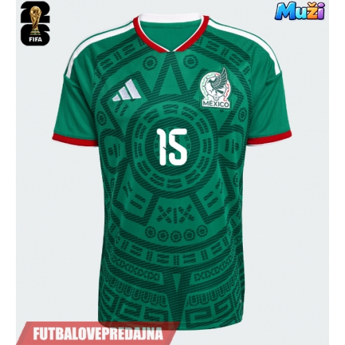 Lacne Muži Futbalové dres Mexiko Israel Reyes #15 MS 2026 Krátky Rukáv - Domáci